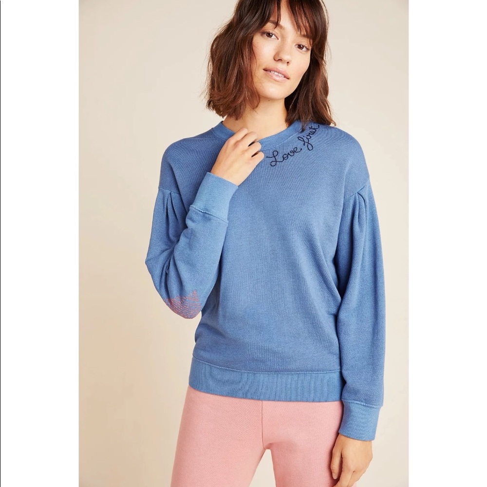 Sundry // Love First Embroidered Sweatshirt NWOT🌛 - Picture 4 of 12